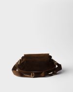 Prada Explore medium suede shoulder bag with flap - Image 9